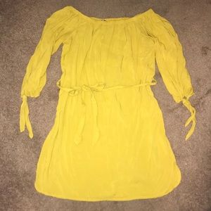 Forever 21  Strapless Yellow dress with cloth belt